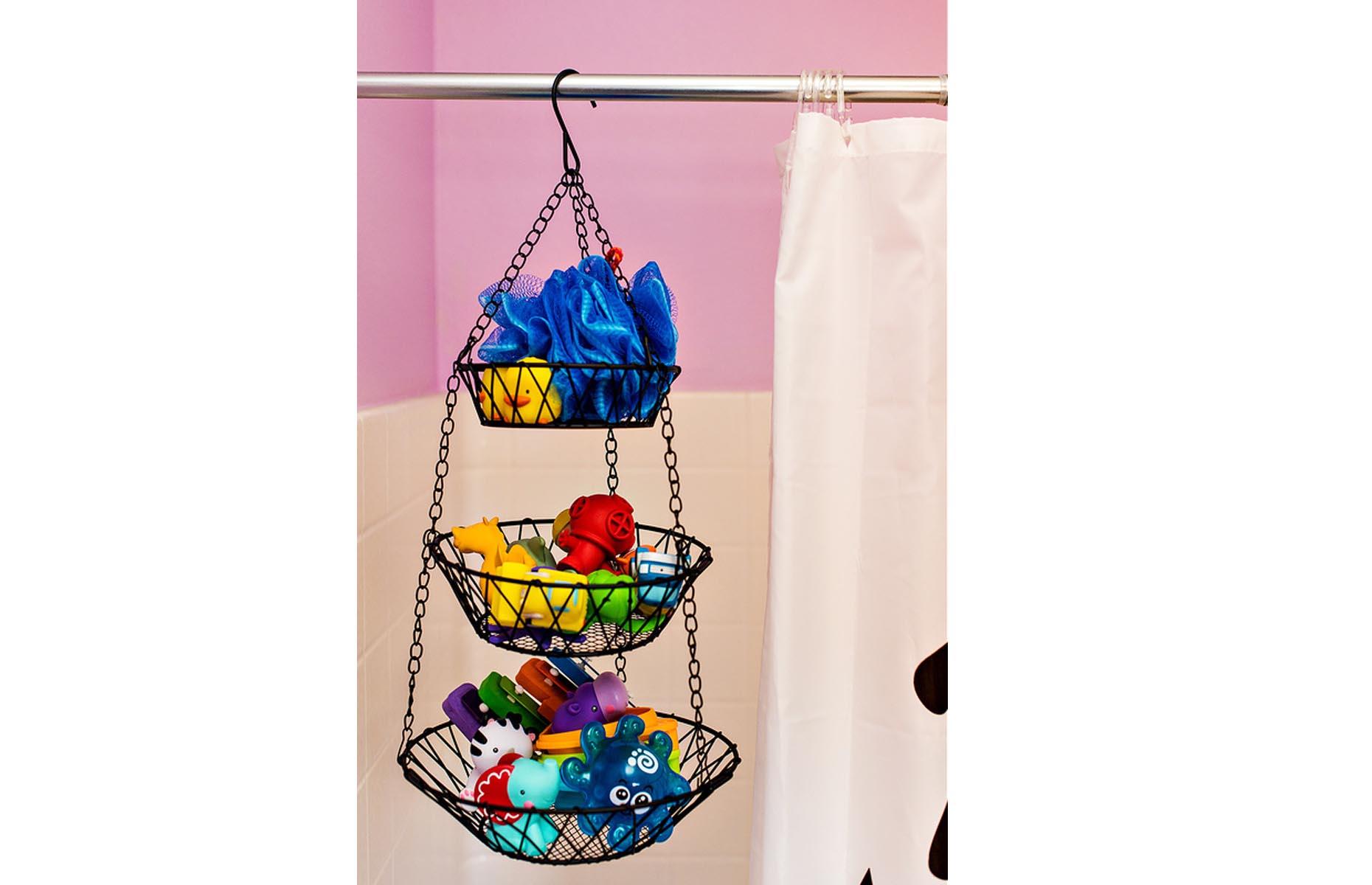 Hang bathroom toy storage